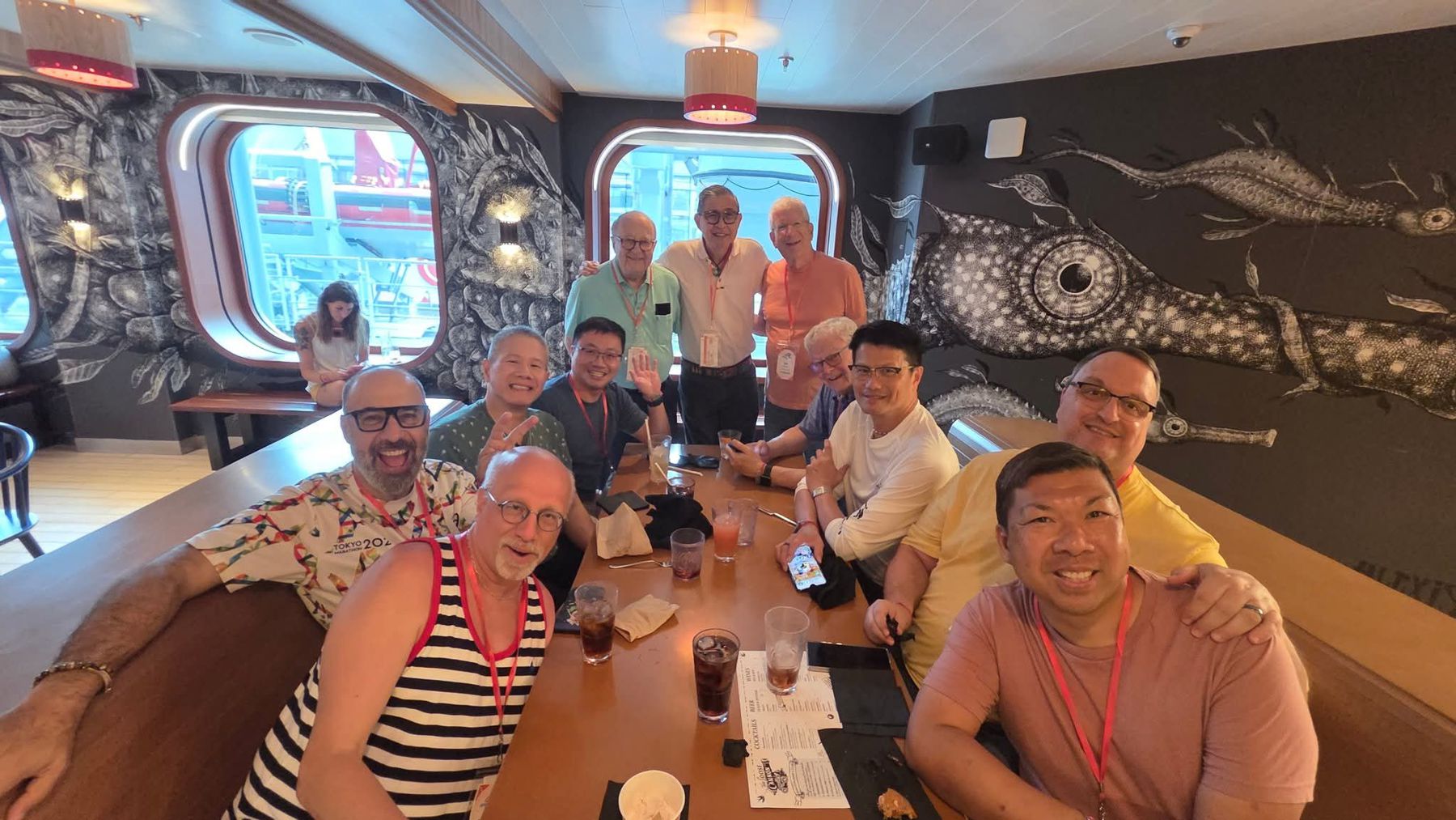 AFW members gathering while traveling together